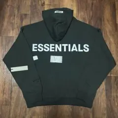 Fog Essentials ブラック黒パーカー人気ロゴ 反射フォント
