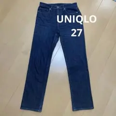 ユニクロ　スリムストレートデニム27 ダークブルー