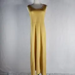 良品 Plain less シルク混 ノースリーブワンピース ロングワンピースM