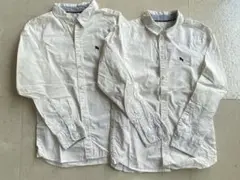双子キッズ　H&M ホワイトシャツ　135サイズ