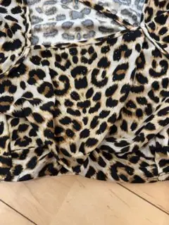 ヒョウ柄ラメ付き長袖トップス