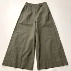 【美品】マーガレットハウエル　2024ss コットンリネン ワイドパンツ カーキ