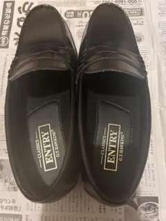 ENTRY 黒 ローファー 合成皮革　25.5㎝
