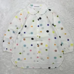 未使用に近い✨ミナペルホネン candy ドットプリント 丸襟 ブラウス 36