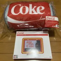 タイトー　くじ　コカコーラ　LEDネオン風ライト　冷感　クッション　セット
