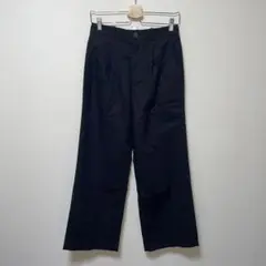 美品　ユニクロ　黒　ワイドパンツ ウエストゴム付き　カジュアル　シンプル　M
