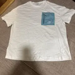 PUMA ホワイト Tシャツ XL ポケット付き