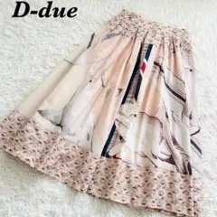 D-due デデュエ　プリントスカート　総柄　ピンク系　 Mサイズ　スペイン製