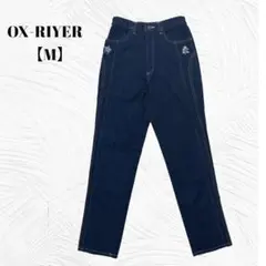 ハイウエスト✨OX-RIYER オックスリバー【M】 花柄 デニムズボン