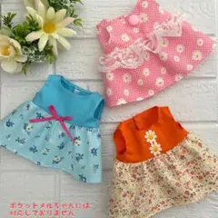 M043 メルちゃん　ソランちゃん　服　ハンドメイド　ワンピース3点セット