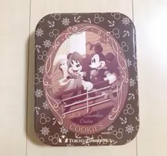 【缶のみ】ディズニー　ミッキーミニー　ディズニーシー　クッキー　ブラウン　レトロ