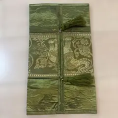 緑色の象模様ティッシュボックスカバー