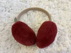 りんご型イヤーマフ 赤色 フリース