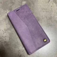 ★iPhone14 紫色 合成皮革 手帳型フリップケース