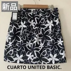 【新品未使用】クアルト　花柄スカート　ゴルフ　ネイビー　M タグ付き