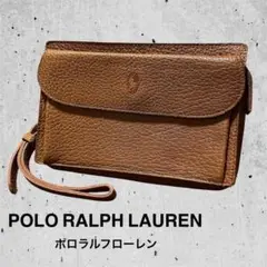 POLO RALPHLAUREN レザー ロゴ クラッチバッグ セカンドバッグ