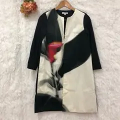★ポールカ★ 花柄 薄手 ロング ジレ 【S】 コットン 長袖 アウター