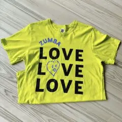 ZUMBA LOVE Tシャツ M/L ネオンイエロー