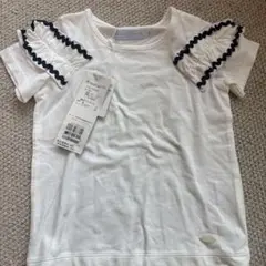 フリル付きホワイトTシャツ 100cm