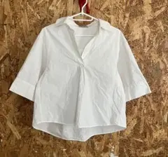 COTORICA. 五分袖シャツ Vネック スキッパー　F