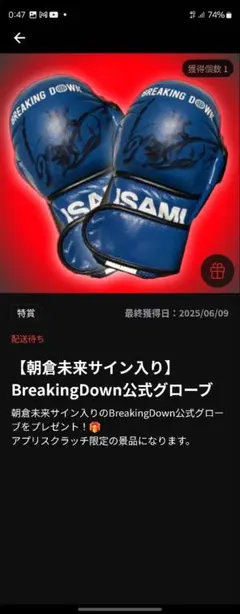 【新品&美品‼️】RIZINファイター　【朝倉未来選手】　直筆サイン入りグローブ‼️ Yahoo!オークション - 朝倉未来 直筆サイン入りグローブ 2023/7