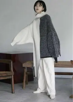 ANDREA&Co. COLOR SCHEME ASYMMETRY KNIT