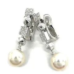 ブルガリ BVLGARI ルチアパール ダイヤ K18WG イヤリング