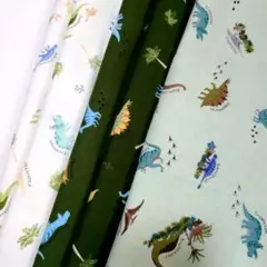3　ハギレ　可愛い　恐竜　ジュラシック　5枚セット　縦30×横48cm