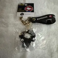 ハローキティ　関西大阪万博 黒ミャクミャク サンリオ 立体マスコットキーホルダー