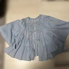 nico and... リボンシャーリングフレアブラウス