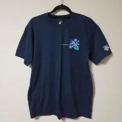 DESCENTE　デサント　ロゴ　半袖　Tシャツ　ネイビー　Lサイズ