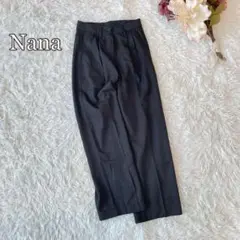 Nana スラックス　黒　無地　シンプル　オフィスカジュアル