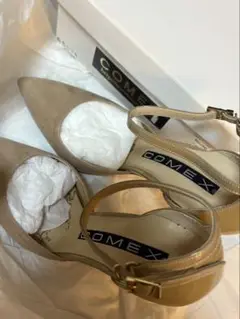 ⭐︎未使用品⭐︎Comexベージュパンプス　スウェード&エナメルコンビ素材　22.5