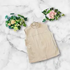 ミッシェルクラン　ベスト　M ベージュ　綿