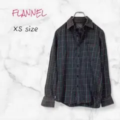 UNIQLO ネルシャツ チェック柄 XS グリーン 送料無料 古着