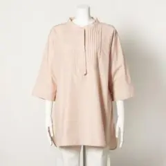 新品未使用タグ付き【AIRY FAIRY】バンドカラーピンタックシャツ　M