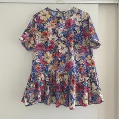 最終値下げ　ZARA 花柄　カットソー