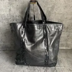 【ヴァネッサ ブリューノ】トートバッグ スパンコール ブラック フランス レザー