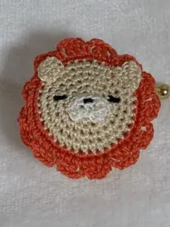 ハンドメイド　ライオンマカロンポーチ