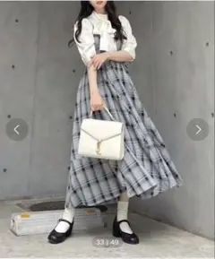 最終値下げ　TITTY&CO フレアミディジャンパースカート　チェック
