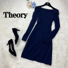 極美品♡Theory セオリー デザイン ワンピース カットソー ネイビー