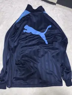Puma ストライプジャケット ネイビー　水色　上のみ　XO