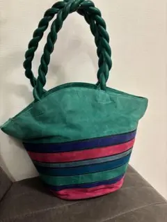 グリーン　ストライプ　バッグ