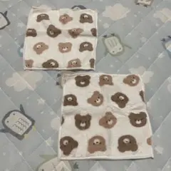 クマ柄ハンカチ 2枚セット