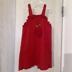 ソニアリキエル　赤　ジャンパースカート　100 りんご