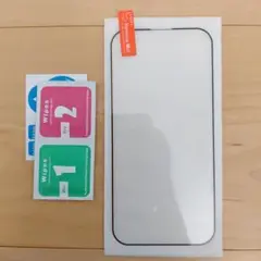iPhone14 ガラスフィルム 1枚 黒縁 強化ガラス