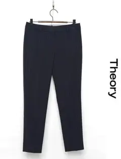 D524/美品 theory テーパードパンツ スラックス ストライプ 2 紺