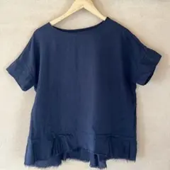 UNIVERSAL TISSU ネイビー 半袖シャツ