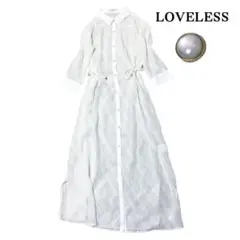Loveless ラブレス シアーシャツ ロングワンピース 36 ウエストリボン
