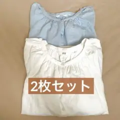 【美品】UNIQLO リネンブレンドボリュームスリーブブラウス　2枚セット
